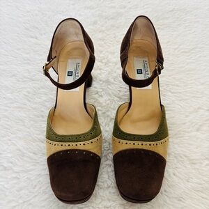 Givenchy Japan Multicolor Suede Leather Platform Heels Shoes Size 37 US 6.5